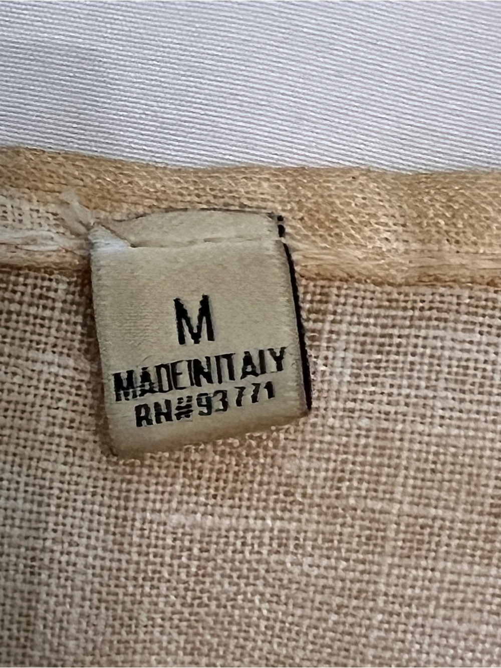 Relaxed Colorblock Linen Blend Top in Tan White Sage Euro Lagenlook made in 🇮🇹 M - Picture 5 of 11